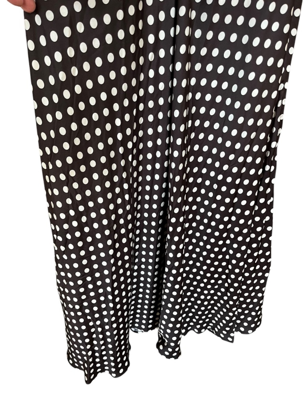 NWT ZARA ZW COLLECTION Brown Polka Dot Satin Halter V-Neck Maxi Dress SZ M - Picture 7 of 9